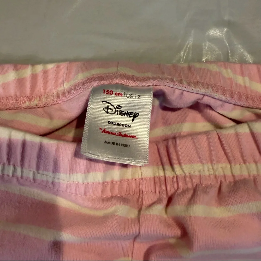 Disney Hanna Andersson Minnie Mouse Stripe Leggings Pink Girls 12